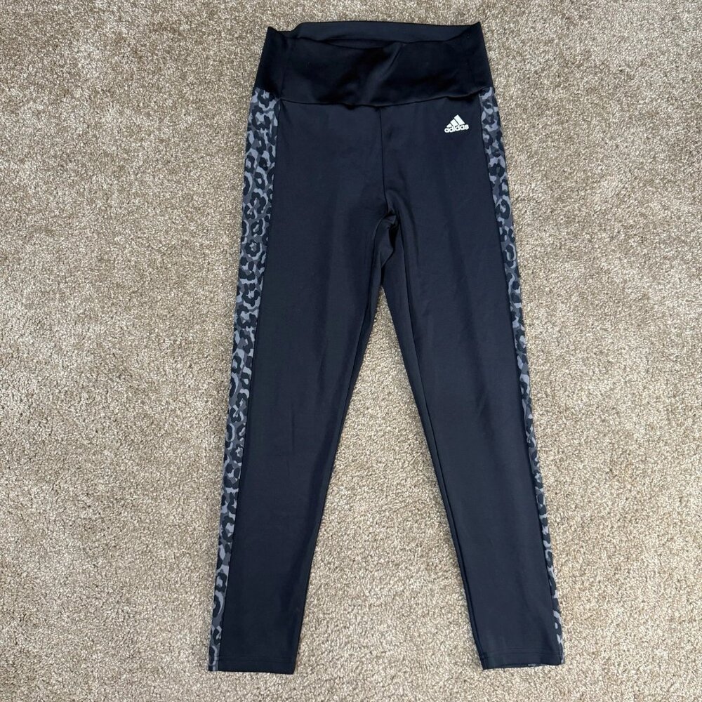 Adidas Aeroready Primegreen Tights‎ Womens Medium Black Leopard Print Mid Rise